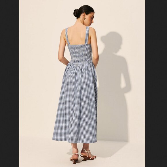 Commense Blue and White Checkered Maxi Dress - Picture 3 of 6